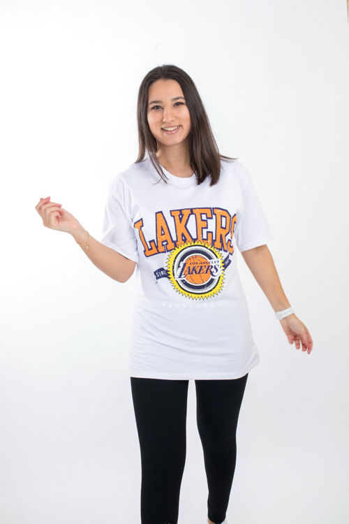 7394 Lakers Baskılı Tshirt resmi