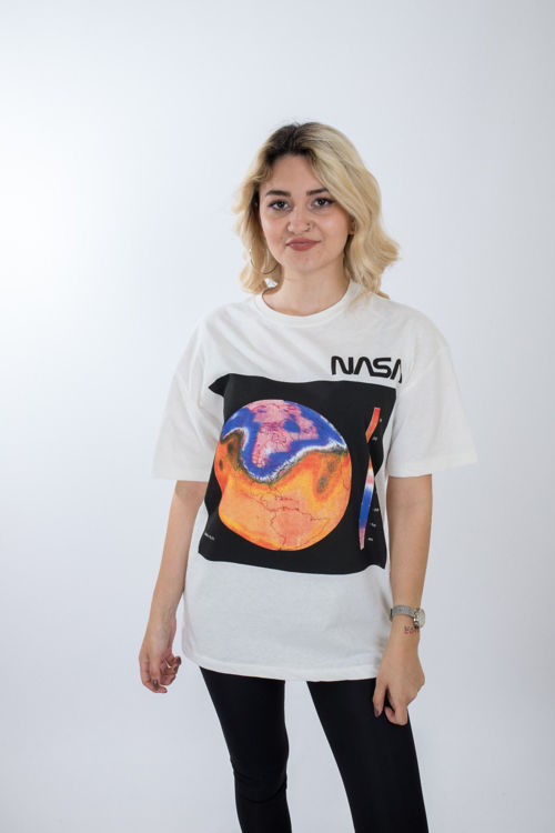 E111 Nasa Baskılı Oversize Tshirt resmi