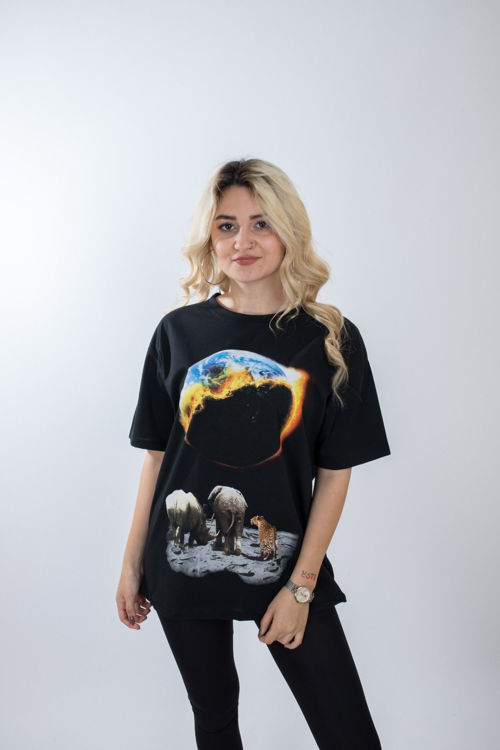 S163 Baskılı Oversize Tshirt resmi