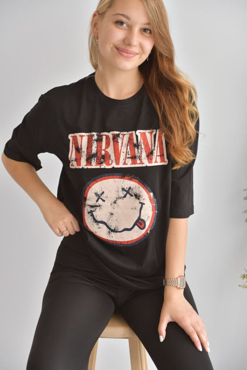 6001 Nirvana Baskılı Tshirt resmi