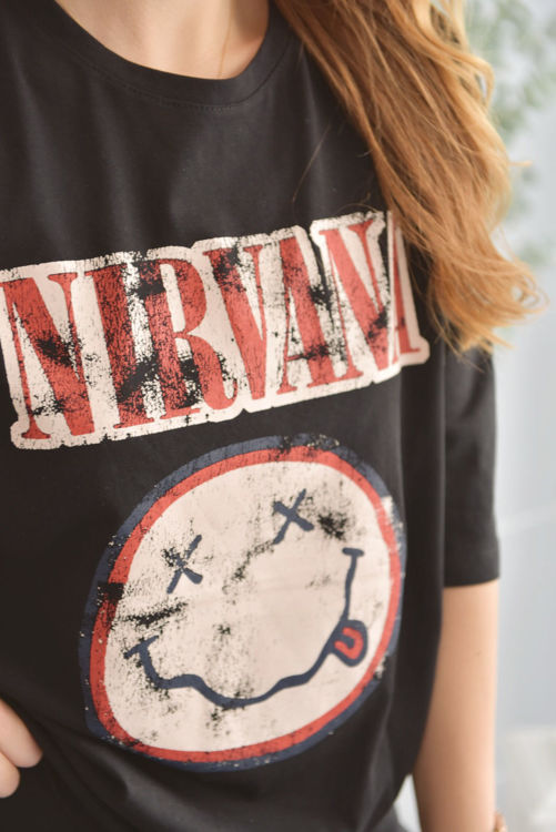 6001 Nirvana Baskılı Tshirt resmi