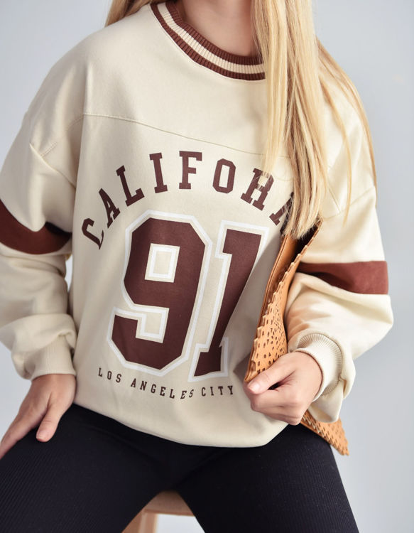 4860 California Baskılı Sweatshirt resmi