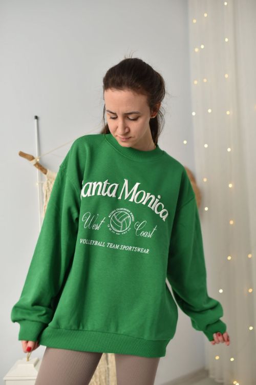 6588 Santa Monica Baskılı Yeşil Sweatshirt resmi