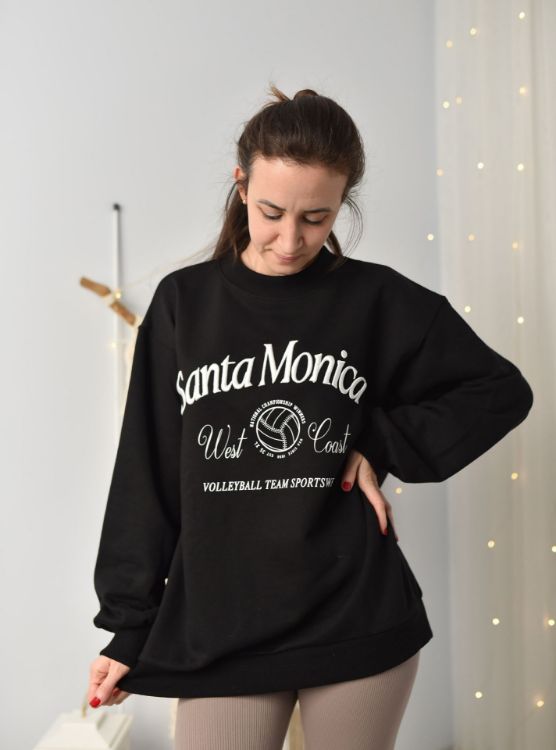 6588 Santa Monica Baskılı Siyah Sweatshirt resmi