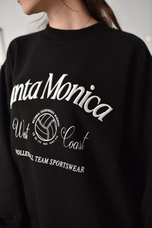 6588 Santa Monica Baskılı Siyah Sweatshirt resmi