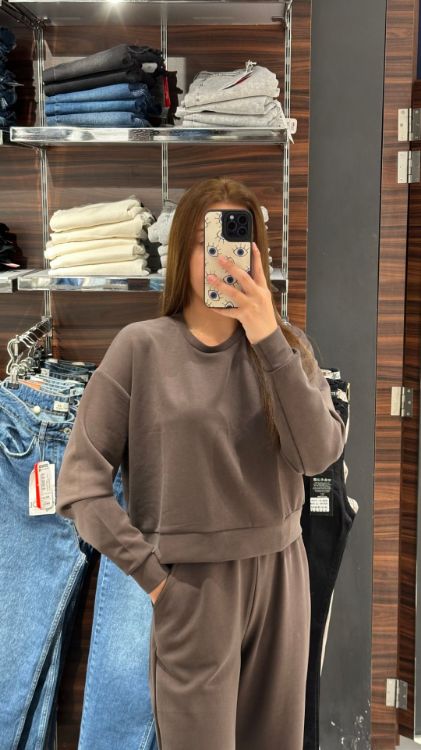 Oysho Kumaş Sweat-Kahverengi S0016589 resmi