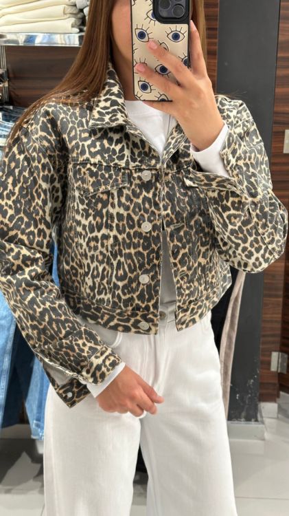 Leopar Desen Ceket-Kahverengi 65356 resmi