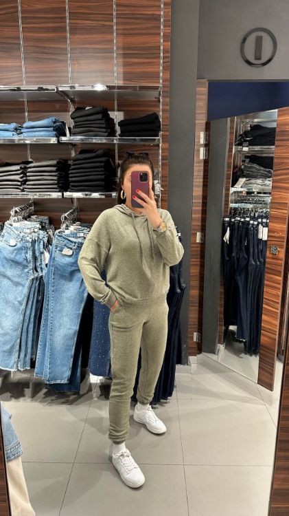 Kapüşonlu Yumoş Takım-Yeşil 52814 resmi