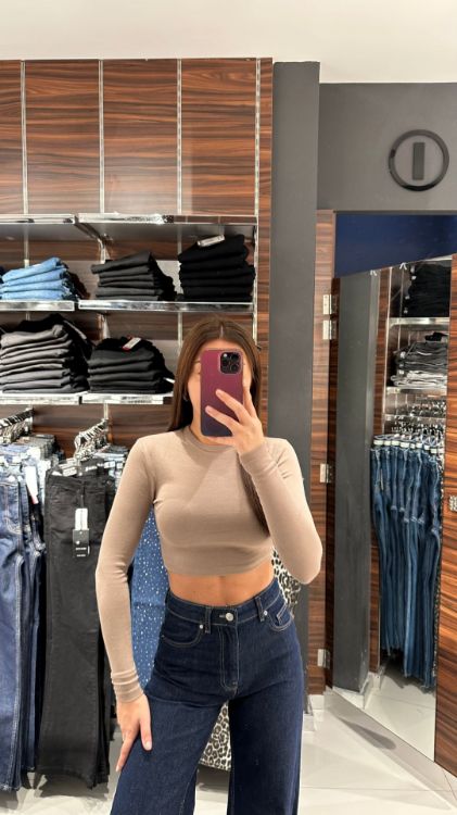 Bisiklet Yaka Crop-Vizon 31236 resmi