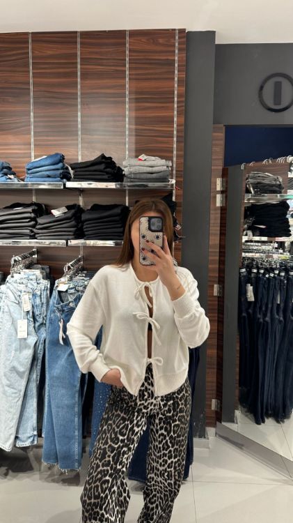 Uzun Kol Hırka-Krem W0011793 resmi