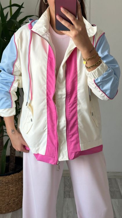 Renkli Yağmurluk-Pembe 2711 resmi