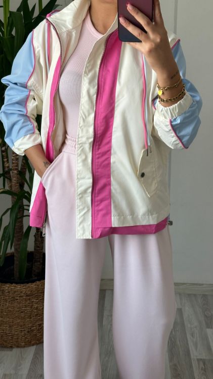 Renkli Yağmurluk-Pembe 2711 resmi