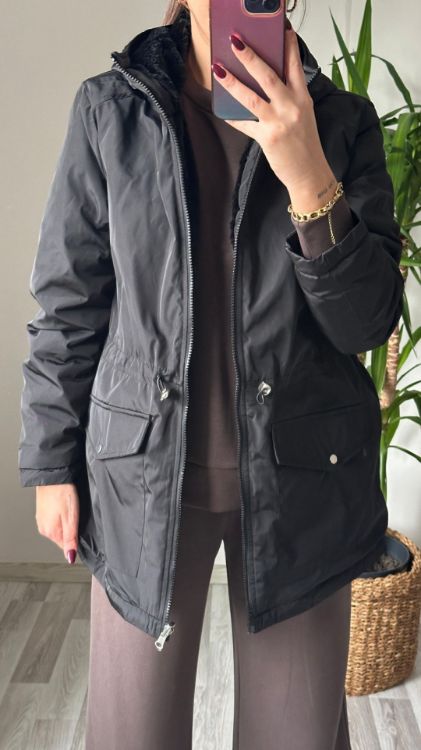 Çift Taraflı Mont-Siyah Violet resmi