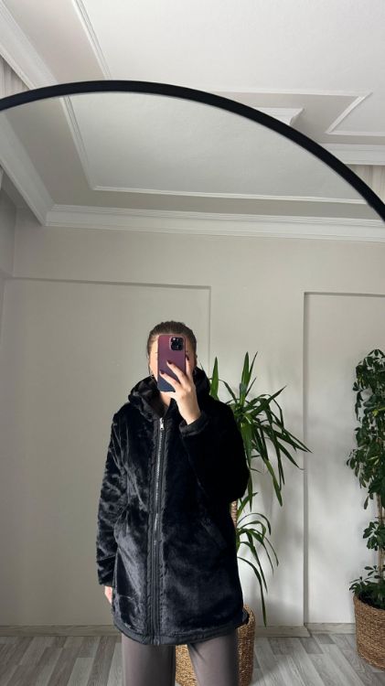 Çift Taraflı Mont-Siyah Violet resmi